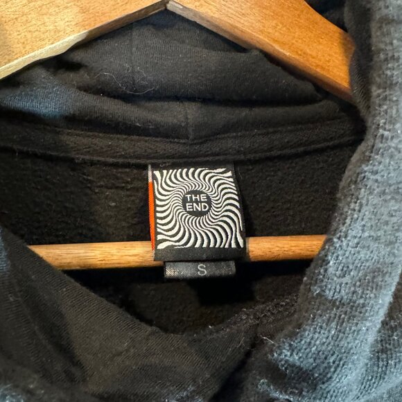 Spitfire The End Stripe Sleeve Graphic Hoodie in Black/Red Unisex Mens SM - Picture 4 of 7